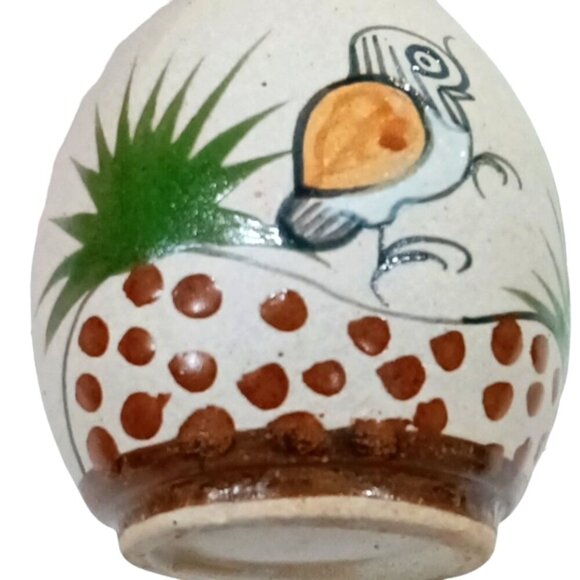 Vintage Tonala Mexico Vase‎ Bird Pattern Sandstone Stoneware Handpainted - Picture 5 of 6